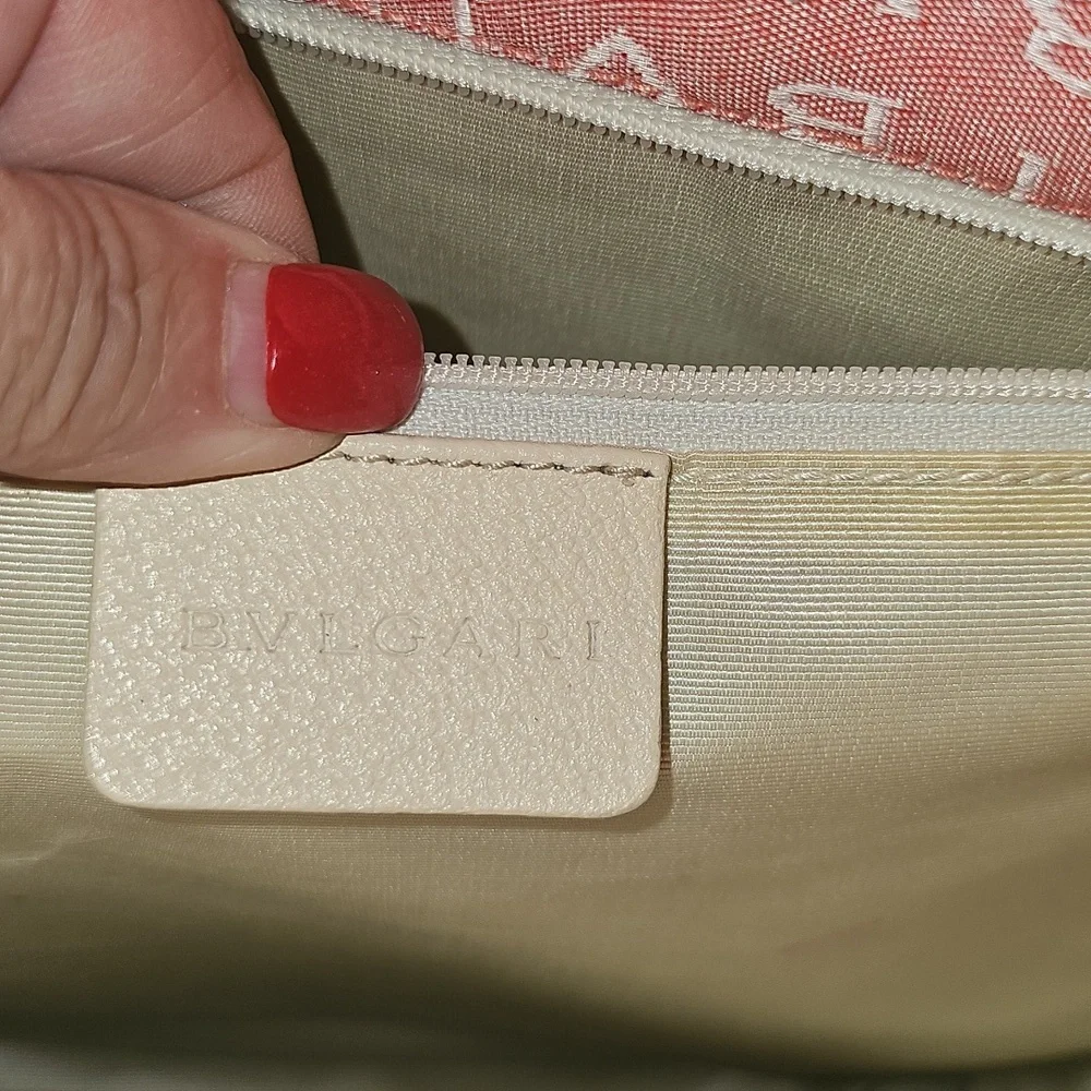 Bvlgari Tote bag Red Beige Woman Authentic Used